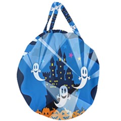 Halloween Ghosts Haunted House Giant Round Zipper Tote by artworkshop