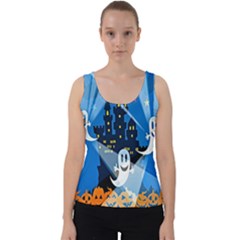 Halloween Ghosts Haunted House Velvet Tank Top by artworkshop