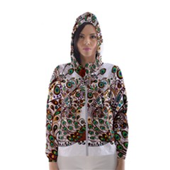 Peacock Graceful Bird Animal Women s Hooded Windbreaker by artworkshop