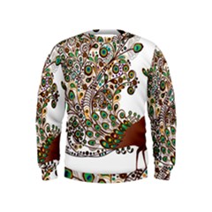 Peacock Graceful Bird Animal Kids  Sweatshirt by artworkshop
