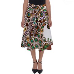 Peacock Graceful Bird Animal Perfect Length Midi Skirt