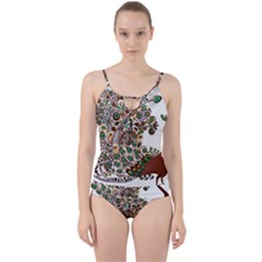 Peacock Graceful Bird Animal Cut Out Top Tankini Set