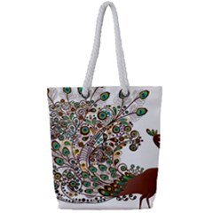 Peacock Graceful Bird Animal Full Print Rope Handle Tote (small) by artworkshop