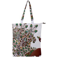 Peacock Graceful Bird Animal Double Zip Up Tote Bag