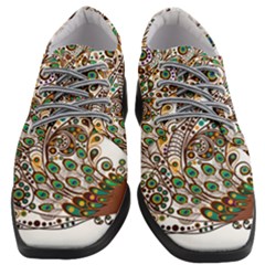 Peacock Graceful Bird Animal Women Heeled Oxford Shoes by artworkshop