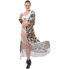 Peacock Graceful Bird Animal Maxi Chiffon Beach Wrap by artworkshop