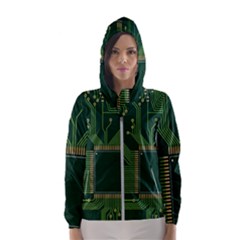 Technology Board Trace Digital Women s Hooded Windbreaker by artworkshop