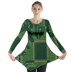 Technology Board Trace Digital Long Sleeve Tunic  by artworkshop