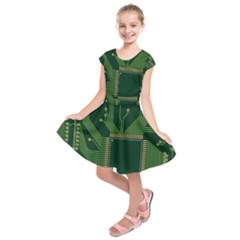Technology Board Trace Digital Kids  Short Sleeve Dress by artworkshop