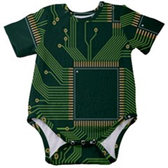 Technology Board Trace Digital Baby Short Sleeve Onesie Bodysuit by artworkshop