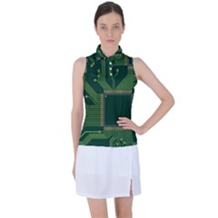 Technology Board Trace Digital Women s Sleeveless Polo Tee by artworkshop