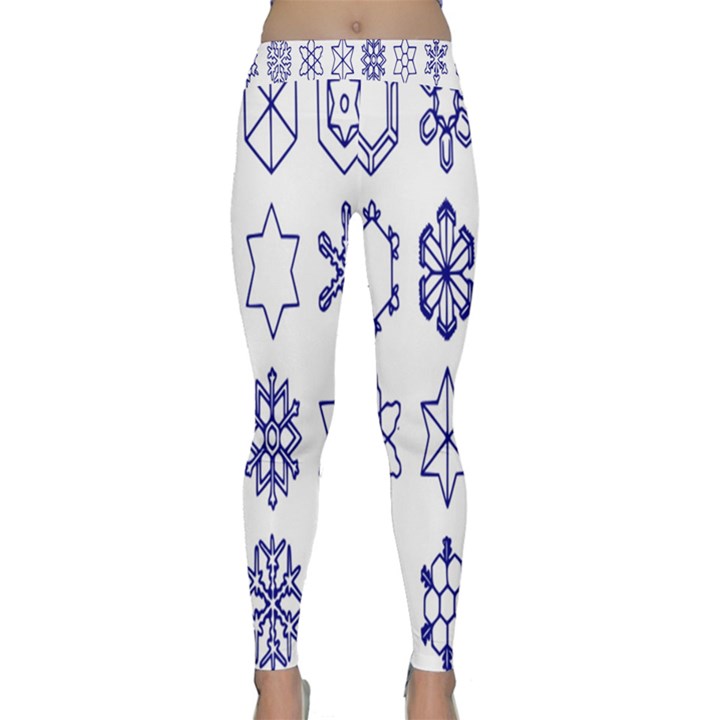 Various Types Of Snowflakes Classic Yoga Leggings