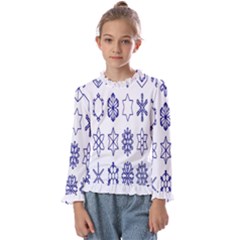 Various Types Of Snowflakes Kids  Frill Detail Tee