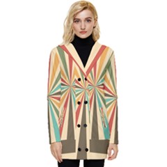 Vintage Abstract Background Button Up Hooded Coat  by artworkshop