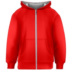 Color Red Kids  Zipper Hoodie Without Drawstring by Kultjers