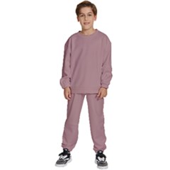 Color Rosy Brown Kids  Sweatshirt Set by Kultjers