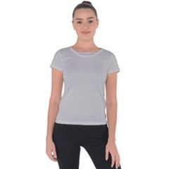 Color Silver Short Sleeve Sports Top  by Kultjers