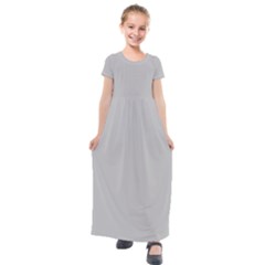 Color Silver Kids  Short Sleeve Maxi Dress by Kultjers