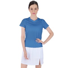 Color Steel Blue Women s Sports Top by Kultjers