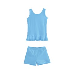 Color Sky Blue Kids  Boyleg Swimsuit by Kultjers