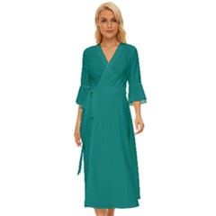 Color Teal Midsummer Wrap Dress