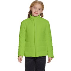 Color Yellow Green Kids  Puffer Bubble Jacket Coat by Kultjers