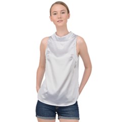 Color Platinum High Neck Satin Top by Kultjers