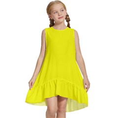 Color Yellow Kids  Frill Swing Dress