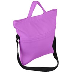 Color Violet Fold Over Handle Tote Bag by Kultjers