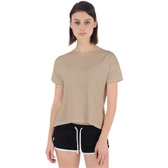 Color Tan Open Back Sport Tee by Kultjers