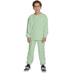 Color Tea Green Kids  Sweatshirt Set by Kultjers