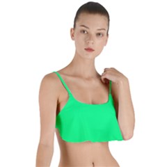 Color Spring Green Layered Top Bikini Top  by Kultjers