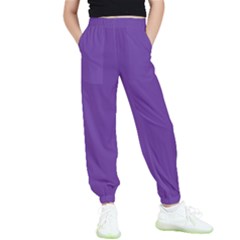 Color Rebecca Purple Kids  Elastic Waist Pants by Kultjers