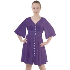 Color Purple 3515u Boho Button Up Dress