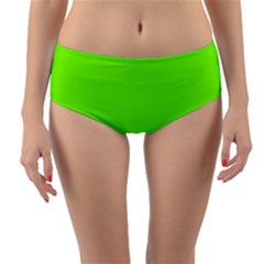 Color Chartreuse Reversible Mid-waist Bikini Bottoms