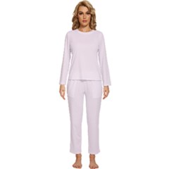 Color Lavender Blush Womens  Long Sleeve Lightweight Pajamas Set by Kultjers