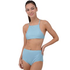 Color Powder Blue High Waist Tankini Set by Kultjers