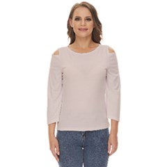 Color Champagne Pink Cut Out Wide Sleeve Top