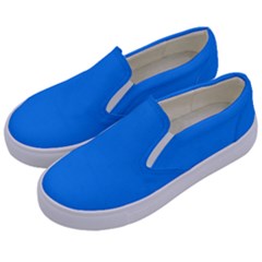 Color Dodger Blue Kids  Canvas Slip Ons by Kultjers