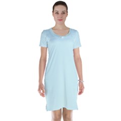 Color Light Cyan Short Sleeve Nightdress