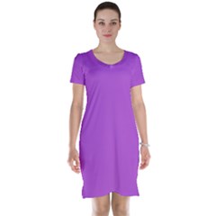 Color Medium Orchid Short Sleeve Nightdress