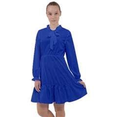 Color Egyptian Blue All Frills Chiffon Dress