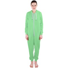 Color Light Green Hooded Jumpsuit (ladies)