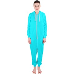 Color Aqua / Cyan Hooded Jumpsuit (ladies) by Kultjers