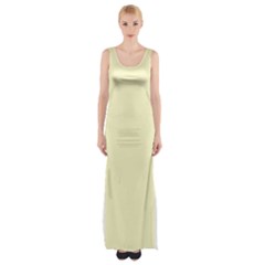 Color Lemon Chiffon Thigh Split Maxi Dress by Kultjers