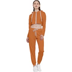 Color Chocolate Cropped Zip Up Lounge Set