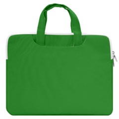 Color Forest Green Macbook Pro 16  Double Pocket Laptop Bag 