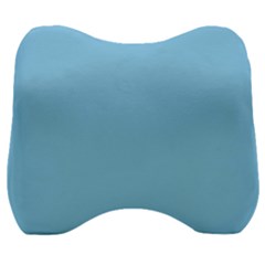 Color Baby Blue Velour Head Support Cushion by Kultjers