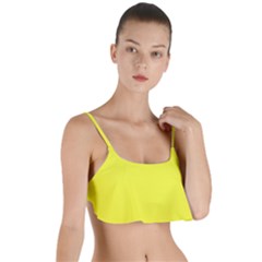 Color Maximum Yellow Layered Top Bikini Top  by Kultjers