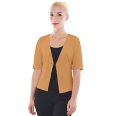 Color Butterscotch Cropped Button Cardigan by Kultjers